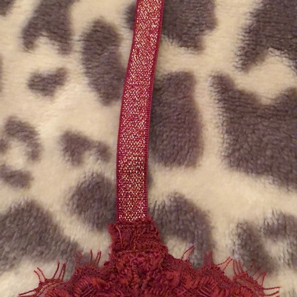 Aerie Floral Lace Bra Bralette in Maroon Size Small - Picture 4 of 10